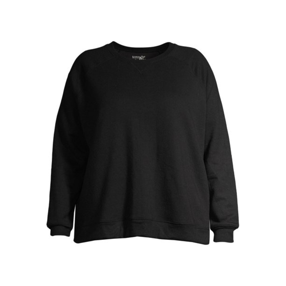 Terra & Sky Women's Fleece Athleisure Sweatshirt - Black